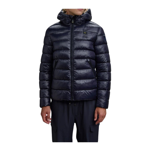 Piumino Uomo Adams, con cappuccio, impunture orizzontali e full zip